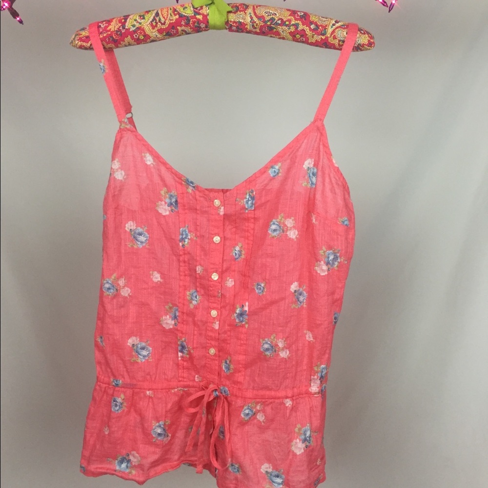 A&F Pink Floral Linen Top